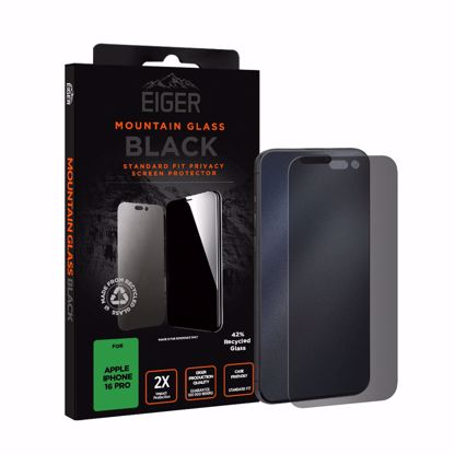 Picture of Eiger Eiger Mountain Black Privacy Screen Protector GRS for Apple iPhone 16 Pro